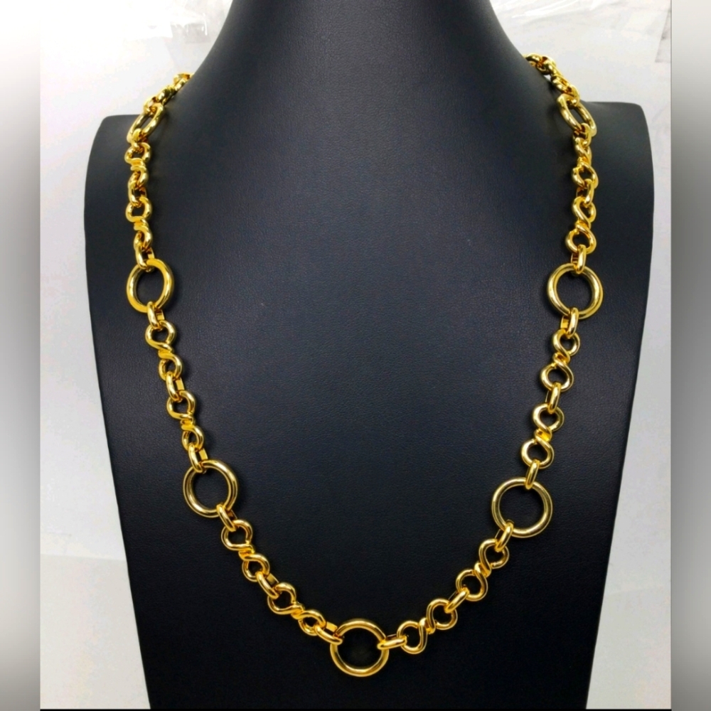 Ann Taylor Yellow Goldtone Chain Necklace EUC 22"